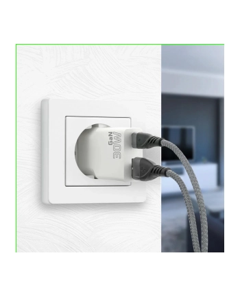 everactive Ładowarka sieciowa SUPER SLIM QC 3.0 30W 1XUSB 1XUSB-C biała SC-380Q