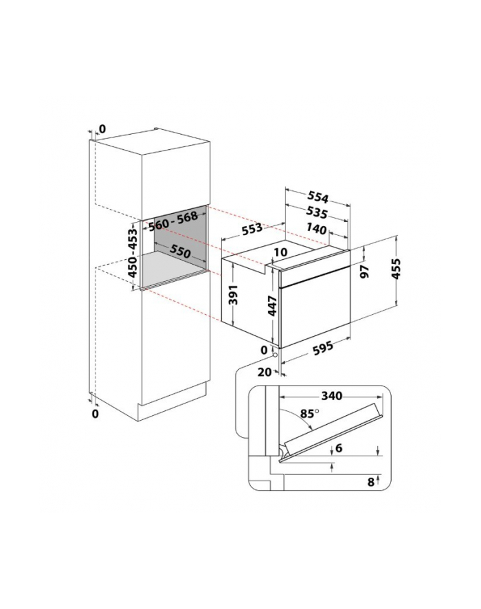 whirlpool Kuchnia mikrofalowa do zabudowy WMW44HMB główny