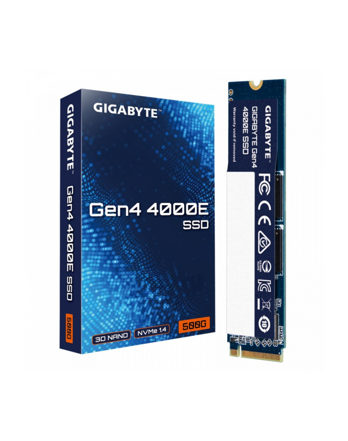 Dysk SSD Gigabyte Gen4 4000E 500GB M.2 2280 NVMe PCIe 4.0 x4 (3600/3000 MB/s) 3D NAND główny