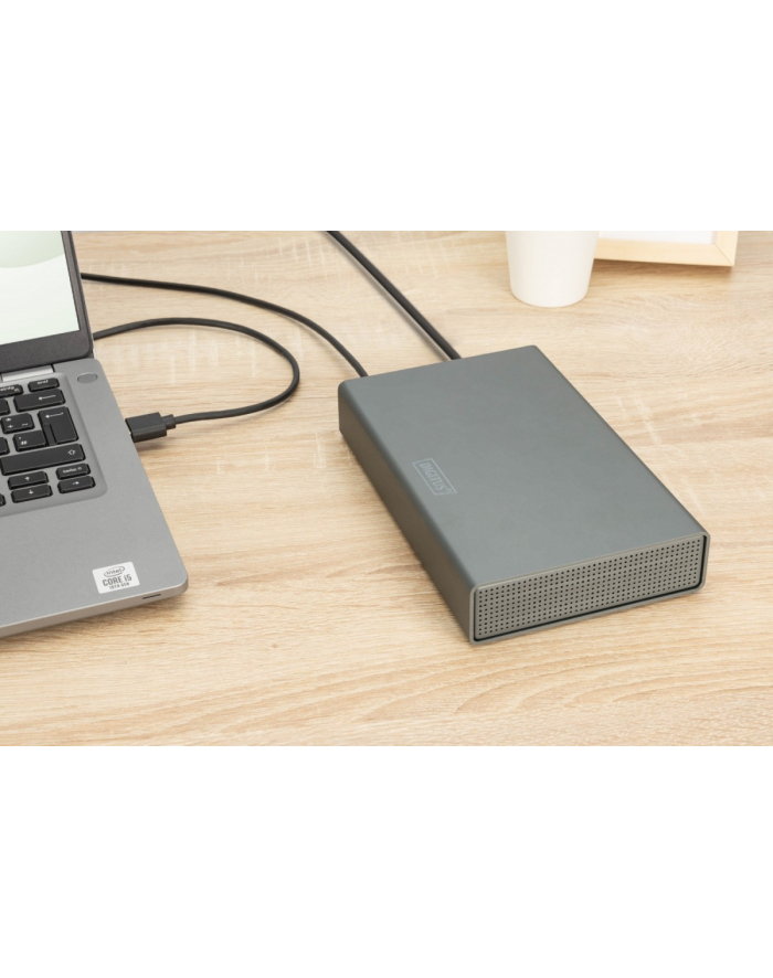 digitus Obudowa zewnętrzna USB 3.0 na dysk SSD/HDD 3.5' SATA III max. 16 TB z zasilaczem, aluminiowa główny
