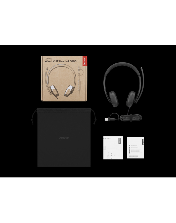 lenovo Zestaw słuchawkowy przewodowy VoIP 5000 4XD1R88995 główny