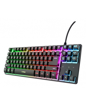 trust Podświetlana klawiatura gamingowa GTX 833 Thado TKL czarna nr 1