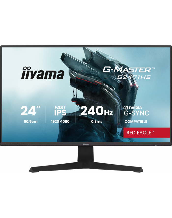 iiyama Monitor 23,8 cala G2471HS-B1 Fast IPS,FHD,240Hz,2xHDMI,DP, 350cd,     Adaptive G-SYNC - 1920 x 1080 @48-240Hz  DisplayPort Only główny