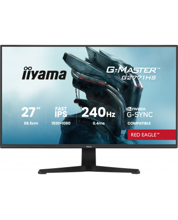 iiyama Monitor 27 '' G2771HS-B1 0.4ms,Fast IPS,DP,2xHDMI,240Hz,350cd,    Adaptive G-SYNC - 1920 x 1080 @48-240Hz  DisplayPort Only nr 1