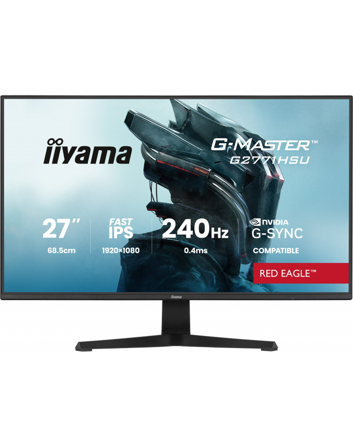 iiyama Monitor 27 '' G2771HSU-B1 0.4ms,Fast IPS,1xUSB 3.2, 1xUSB C,      240Hz, DP, 2xHDMI,  Adaptive G-SYNC - 1920 x 1080 @48-240Hz  DisplayPort Only główny