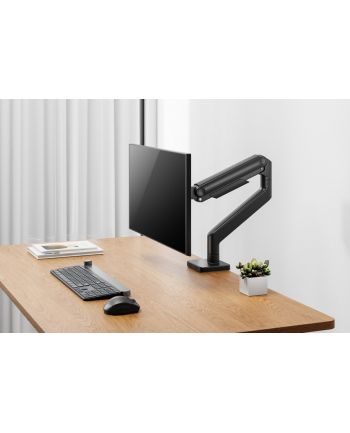 digitus Uchwyt ramię biurkowe pojedyncze z zaciskiem i sprężyną mechaniczną 1x LCD max. 49' 20kg, VESA: 75x75, 100x100, czarne nr 2
