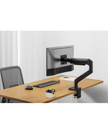 digitus Uchwyt ramię biurkowe pojedyncze z zaciskiem i sprężyną mechaniczną 1x LCD max. 49' 20kg, VESA: 75x75, 100x100, czarne nr 1