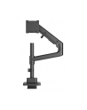 digitus Ramię biurkowe pojedyncze z zaciskiem i sprężyną gazową 1x LCD max. 57' 27kg, VESA: 75x75, 100x100, czarne - nr 10