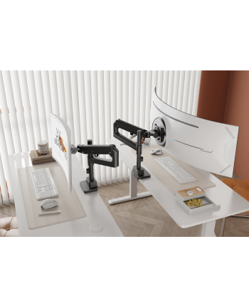 digitus Ramię biurkowe pojedyncze z zaciskiem i sprężyną gazową 1x LCD max. 57' 27kg, VESA: 75x75, 100x100, czarne