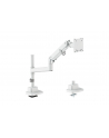 digitus Ramię biurkowe pojedyncze z zaciskiem i sprężyną gazową 1x LCD max. 57' 27kg, VESA: 75x75, 100x100, białe - nr 18
