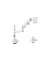 digitus Ramię biurkowe pojedyncze z zaciskiem i sprężyną gazową 1x LCD max. 57' 27kg, VESA: 75x75, 100x100, białe - nr 6