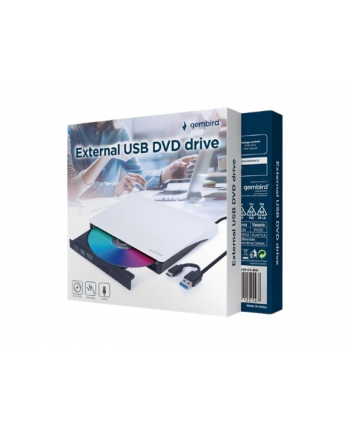 gembird Napęd DVD na USB zewnętrzny DVD-USB-031-BW czarno-biały