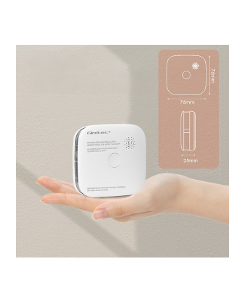 qoltec Czujnik dymu z baterią | Tuya | Wi-Fi | alarm 85dB | LED