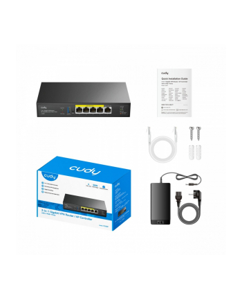 cudy Kontroler AP 2-in-1 SMB Router/ AP Controller 2-IN-1 SMB Router / AP Controller, 1 Gigabit Ethernet + 4 Gigabit PoE+ PSE Por + 1 US