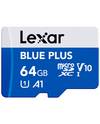 lexar Karta pamięci microSD 64GB C10 A1 U3 V10 100MB/s Blue Plus