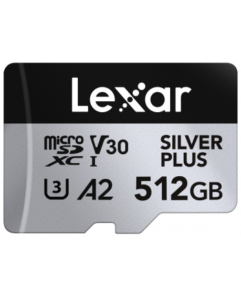 lexar Karta pamięci microSD 512GB C10 A2 U3 V30 205/150MB/s Silver Plus nr 1