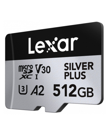 lexar Karta pamięci microSD 512GB C10 A2 U3 V30 205/150MB/s Silver Plus
