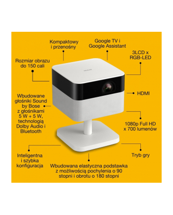 epson Projektor mini laser EF-71 biały z podstawą FHD/700L/5m:1 nr 2