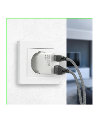 everactive Ładowarka sieciowa SUPER SLIM QC 3.0 20W 1XUSB 1XUSB-C biała SC-340Q nr 2