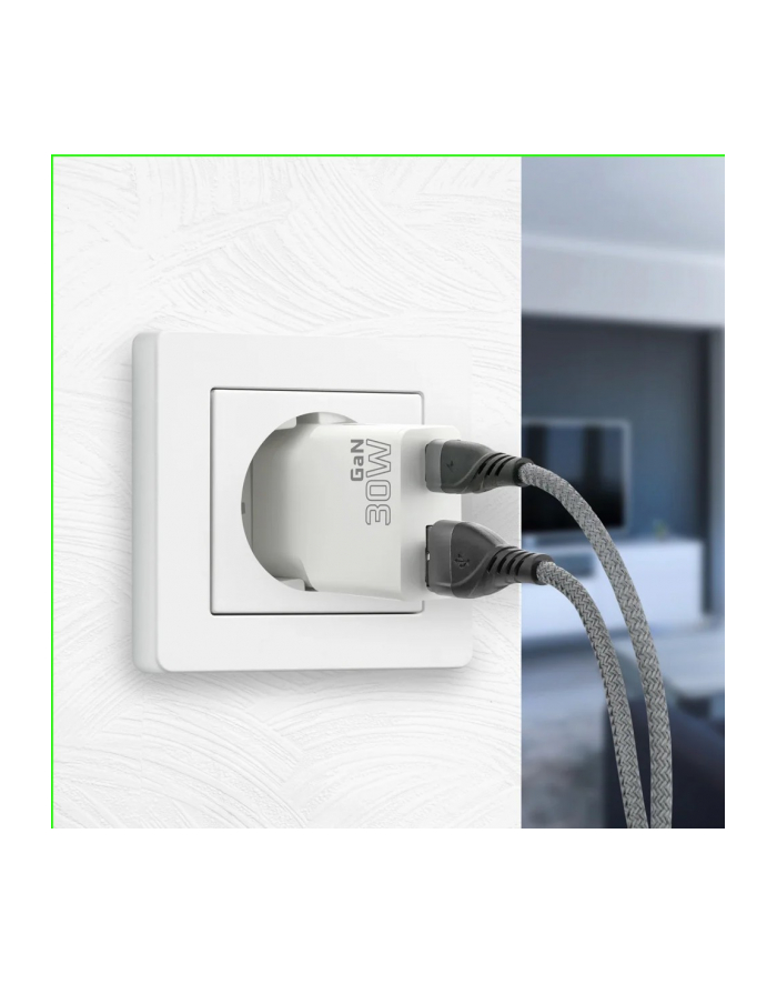 everactive Ładowarka sieciowa SUPER SLIM QC 3.0 30W 1XUSB 1XUSB-C biała SC-380Q główny