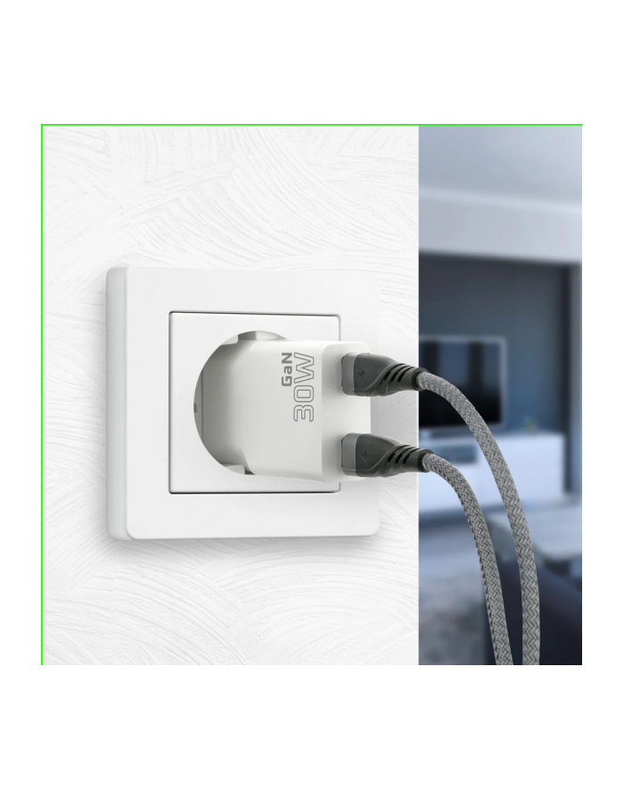 everactive Ładowarka sieciowa SUPER SLIM QC 4+ 30W 2XUSB-C biała SC-385Q główny