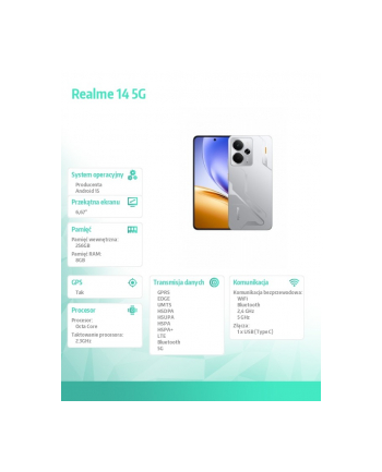 Smartfon Realme 14 5G 8/256GB Mecha Silver RMX5070