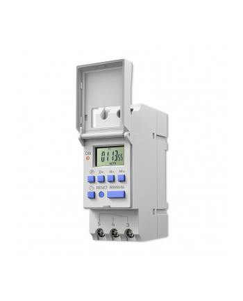 qoltec Elektroniczny programator czasowy TIMER na szynę DIN z wbudowanš bateriš | harmonogram 7 dni | 16 programów