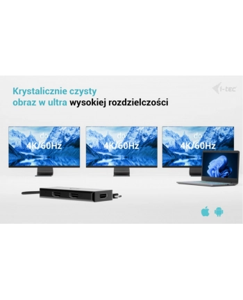 i-tec Stacja dokująca USB-C Triple 4K HDMI Video Adapter Power Delivery 100W