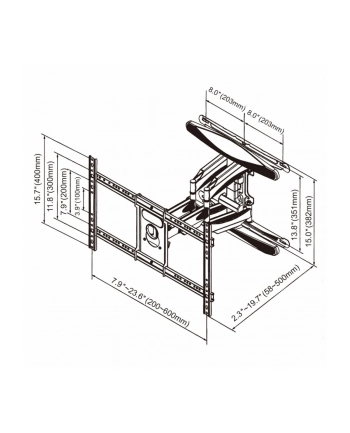 art Uchwyt do TV LCD/LED 40-75 '' 45KG AR-98 reg. pion i poziom                 58-500mm max VESA 600x400 nr 1