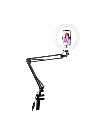 Puluz Stojak   Statyw Biurkowy Na Klips Led 26Cm Vlog Stream Telefon Pkt3090B