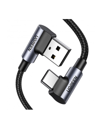 UGREEN KABEL USB   KĄTOWY KABEL PRZEWÓD USB - USB TYP C QUICK CHARGE 3.0 QC3.0 3 A 1 M SZARY (US176 20856) nr 1