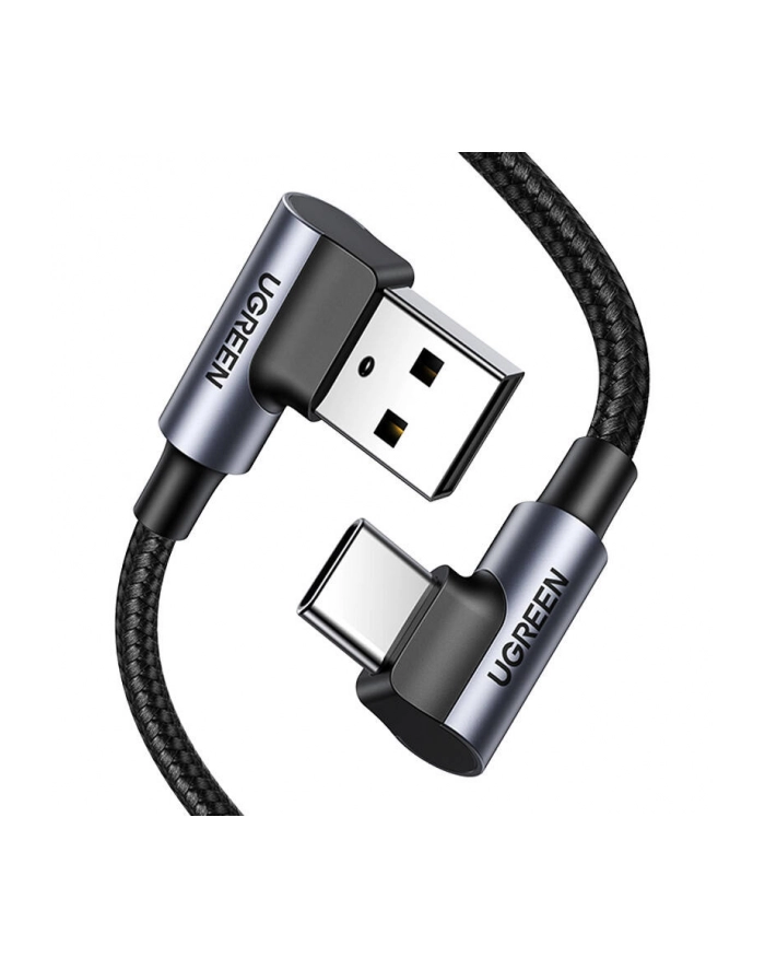 UGREEN KABEL USB   KĄTOWY KABEL PRZEWÓD USB - USB TYP C QUICK CHARGE 3.0 QC3.0 3 A 1 M SZARY (US176 20856) główny