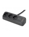 digitus Listwa zasilająca biurkowa, 3 gniazda Schuko, 2x USB-A (2x 12W), 1x USB-C (30W) z zaciskiem na blat, kabel 1,5m, czarna - nr 13