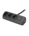 digitus Listwa zasilająca biurkowa, 3 gniazda Schuko, 2x USB-A (2x 12W), 1x USB-C (30W) z zaciskiem na blat, kabel 1,5m, czarna - nr 13