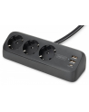 digitus Listwa zasilająca biurkowa, 3 gniazda Schuko, 2x USB-A (2x 12W), 1x USB-C (30W) z zaciskiem na blat, kabel 1,5m, czarna - nr 1