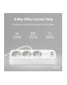 digitus Listwa zasilająca biurkowa, 3 gniazda Schuko, 2x USB-A (2x 12W), 1x USB-C (30W) z zaciskiem na blat, kabel 1,5m, biała - nr 20