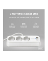 digitus Listwa zasilająca biurkowa, 3 gniazda Schuko, 2x USB-A (2x 12W), 1x USB-C (30W) z zaciskiem na blat, kabel 1,5m, biała - nr 7