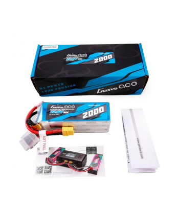 Gens Ace Akumulator 2000mAh 22.8V 60C 6S1P High Voltage Lipo z konektorem XT60 Plug