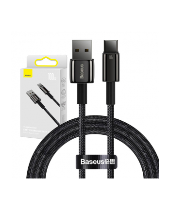 BASEUS  TUNGSTEN GOLD KABEL USB-A - USB-C 480MB/S 100W 1M CZARNY (CAWJ000001)  ()