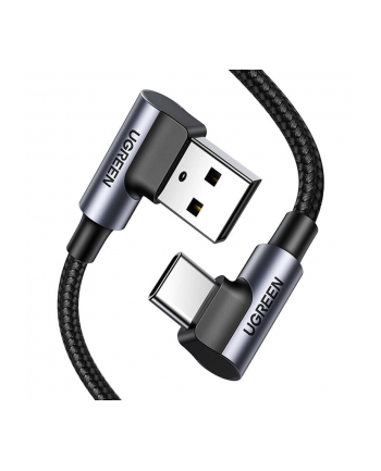 UGREEN KABEL USB   KĄTOWY KABEL PRZEWÓD USB - USB TYP C QUICK CHARGE 3.0 QC3.0 3 A 1 M SZARY (US176 20856)