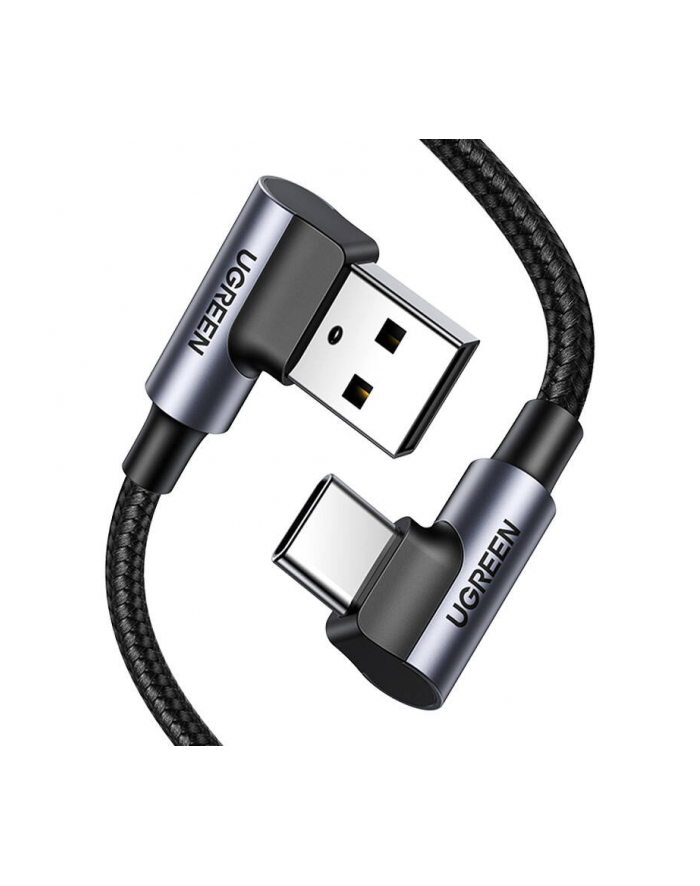 UGREEN KABEL USB   KĄTOWY KABEL PRZEWÓD USB - USB TYP C QUICK CHARGE 3.0 QC3.0 3 A 1 M SZARY (US176 20856) główny