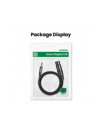 UGREEN AV182 Kabel XLR żeński do jack 3.5 męski - 2m (czarny)