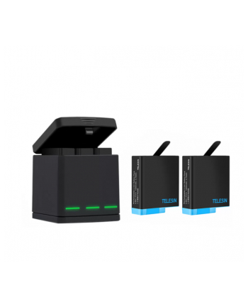 Telesin Ładowarka Trójkanałowa + 2 Akumulatory Do Gopro Hero 8 / 7 / 6 / 5 (BTR802B) nr 2