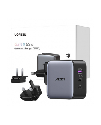 Ugreen Szybka Ładowarka Sieciowa Gan Usb 2Xusb C 65W Adapter Wtyczka Eu Uk Us Czarna nr 1
