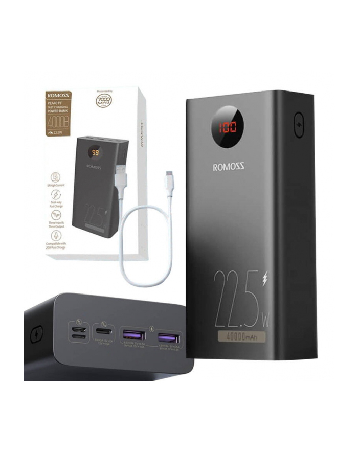 Romoss PEA40PF 40000mAh, 22.5W (czarny) (37010) główny