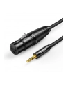 UGREEN AV182 Kabel XLR żeński do jack 3.5 męski - 2m (czarny) - nr 1