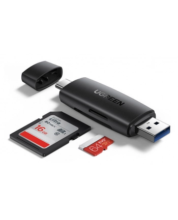 Ugreen Adapter USB + USB-C CM304 czytnik kart SD + microSD (czarny) (50541) nr 1