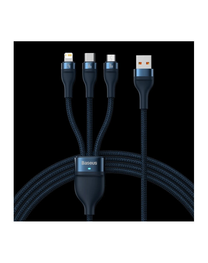 Baseus Flash Series 2 3w1 USB Lightning Micro USB-C 66W 1,2m Czarny główny