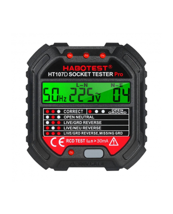 Habotest Tester Gniazd Z Wyświetlaczem Cyfrowym  Ht107D nr 1