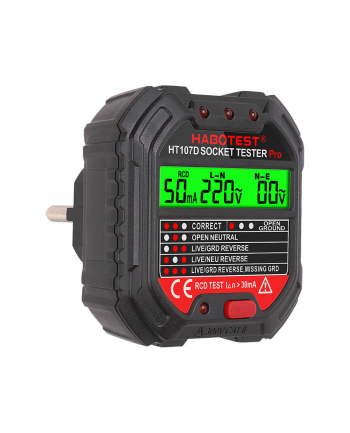 Habotest Tester Gniazd Z Wyświetlaczem Cyfrowym  Ht107D nr 2